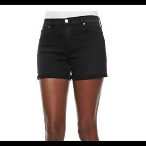 J Brand Rolled Alley Cat Black Shorts - Gold Plated Buttons and Rivets - Size 24